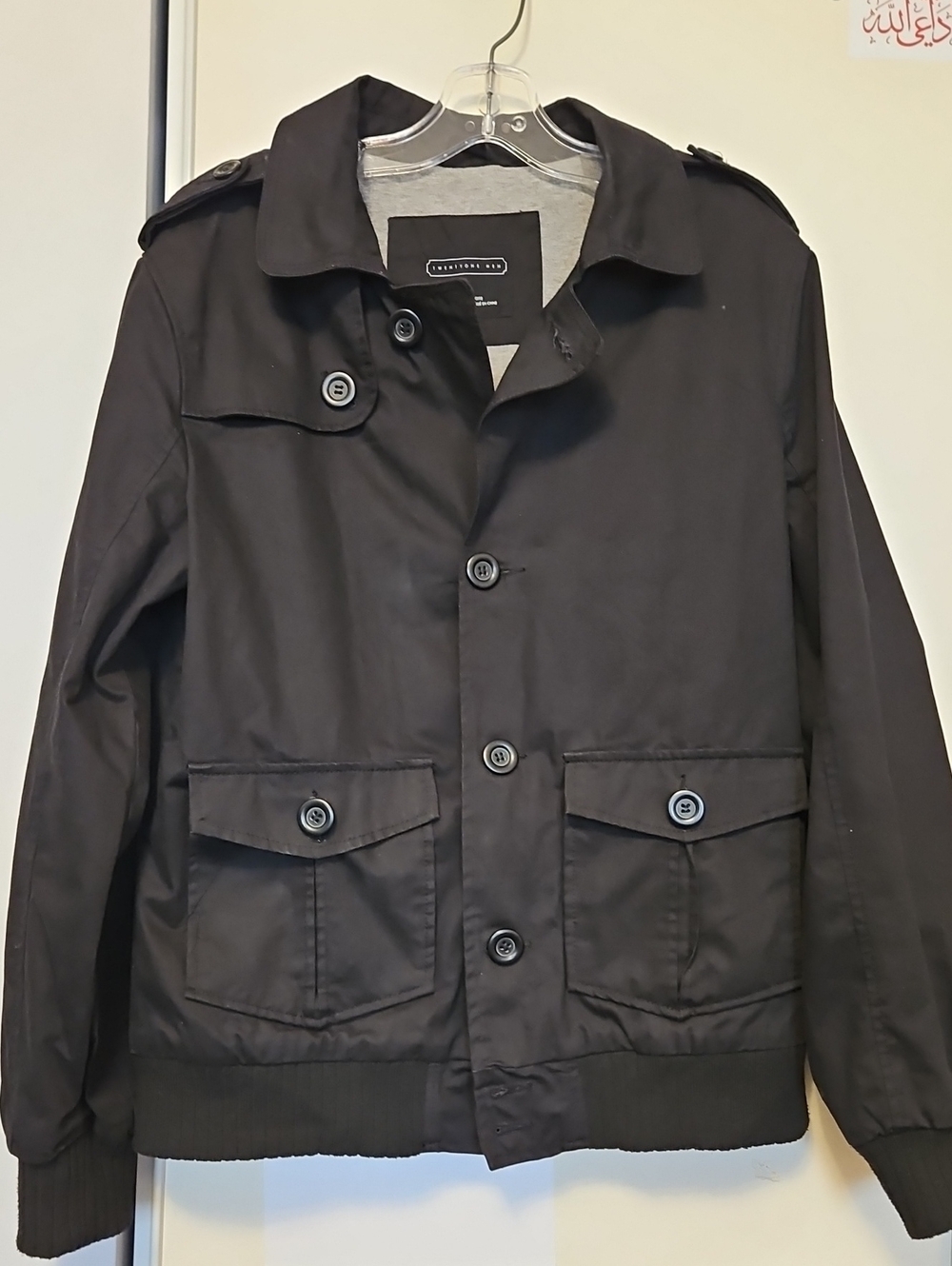 Forever 21 Black Utility Jacket with Button Pockets